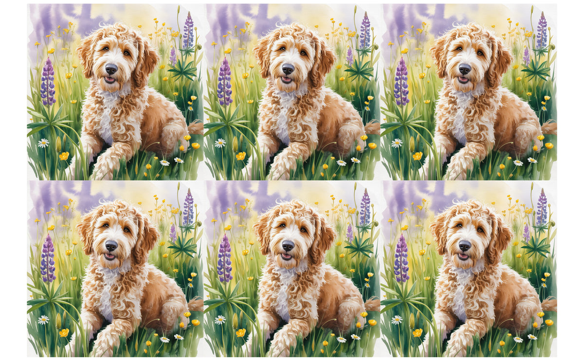 DecoCraft - Scenic Tiles Series - Watercolor Pets - Golden Doodle