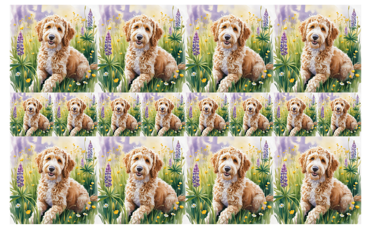 DecoCraft - Scenic Tiles Series - Watercolor Pets - Golden Doodle