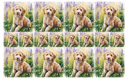 DecoCraft - Scenic Tiles Series - Watercolor Pets - Golden Doodle