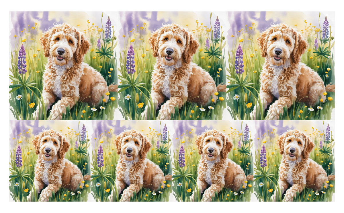 DecoCraft - Scenic Tiles Series - Watercolor Pets - Golden Doodle