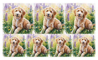 DecoCraft - Scenic Tiles Series - Watercolor Pets - Golden Doodle