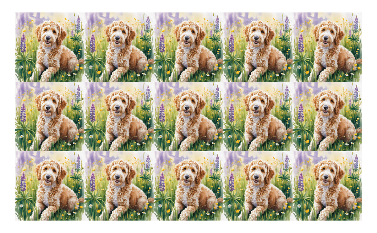 DecoCraft - Scenic Tiles Series - Watercolor Pets - Golden Doodle