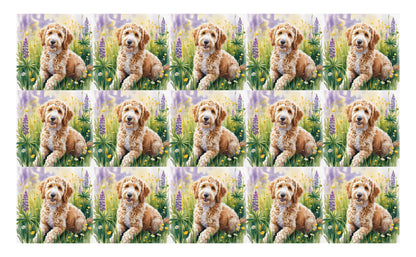 DecoCraft - Scenic Tiles Series - Watercolor Pets - Golden Doodle