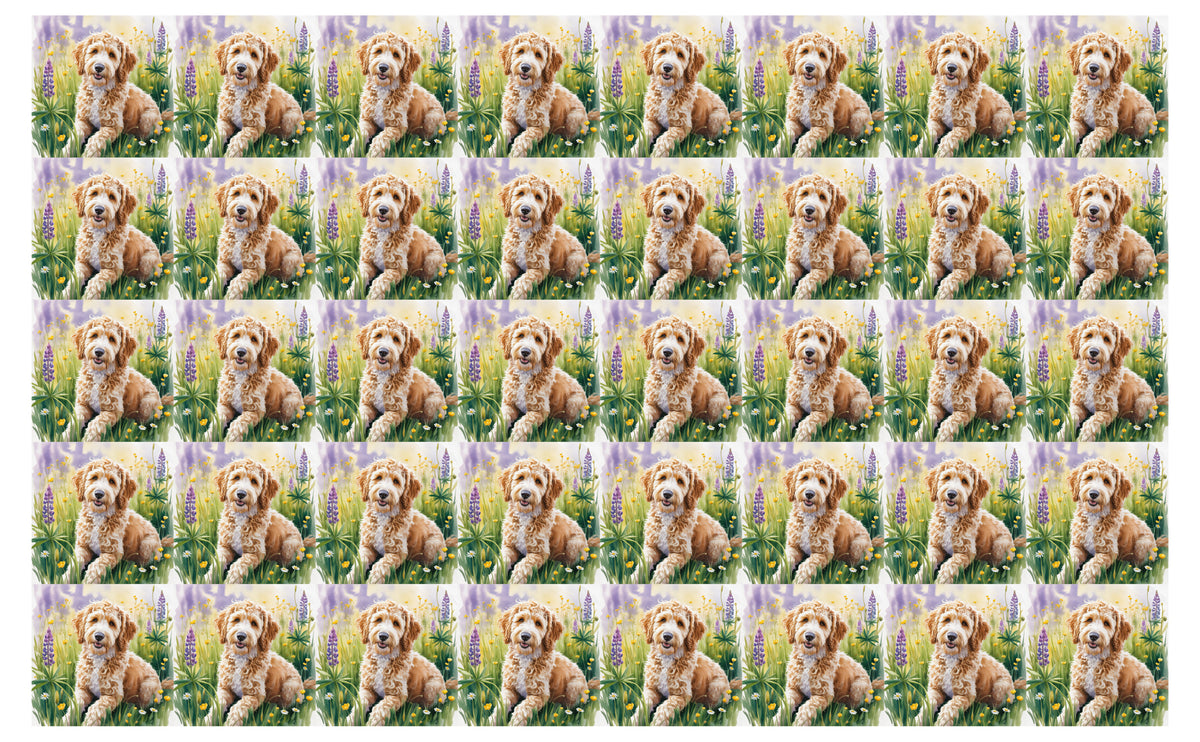 DecoCraft - Scenic Tiles Series - Watercolor Pets - Golden Doodle