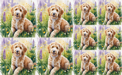 DecoCraft - Scenic Tiles Series - Watercolor Pets - Golden Doodle