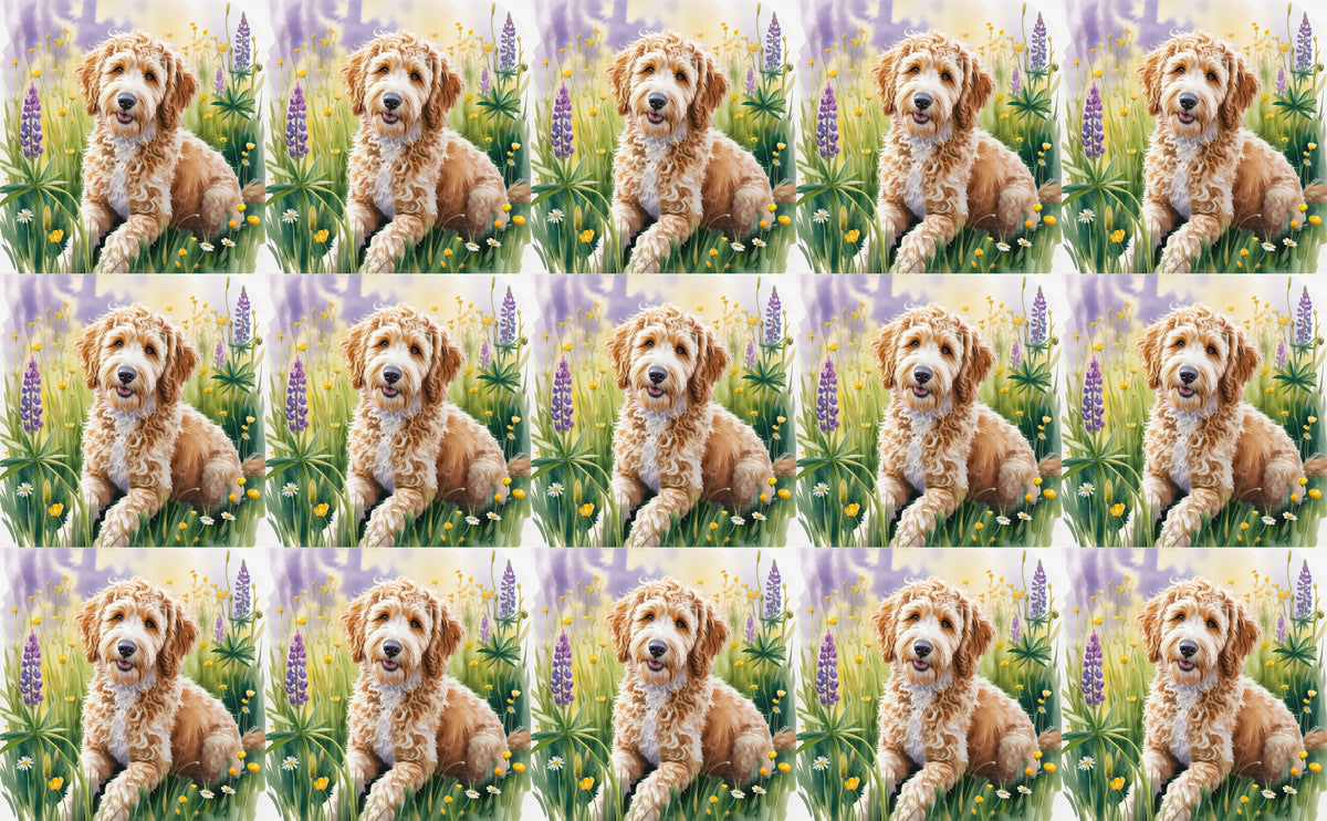 DecoCraft - Scenic Tiles Series - Watercolor Pets - Golden Doodle
