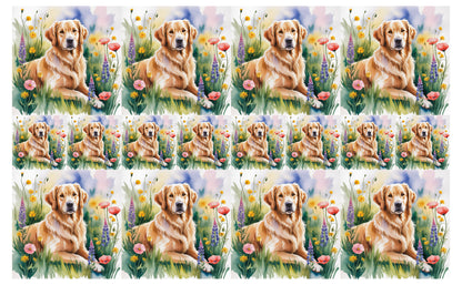 DecoCraft - Scenic Tiles Series - Watercolor Pets - Golden Retriever
