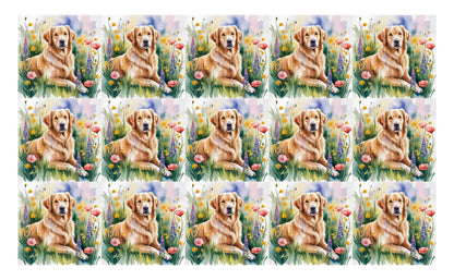 DecoCraft - Scenic Tiles Series - Watercolor Pets - Golden Retriever