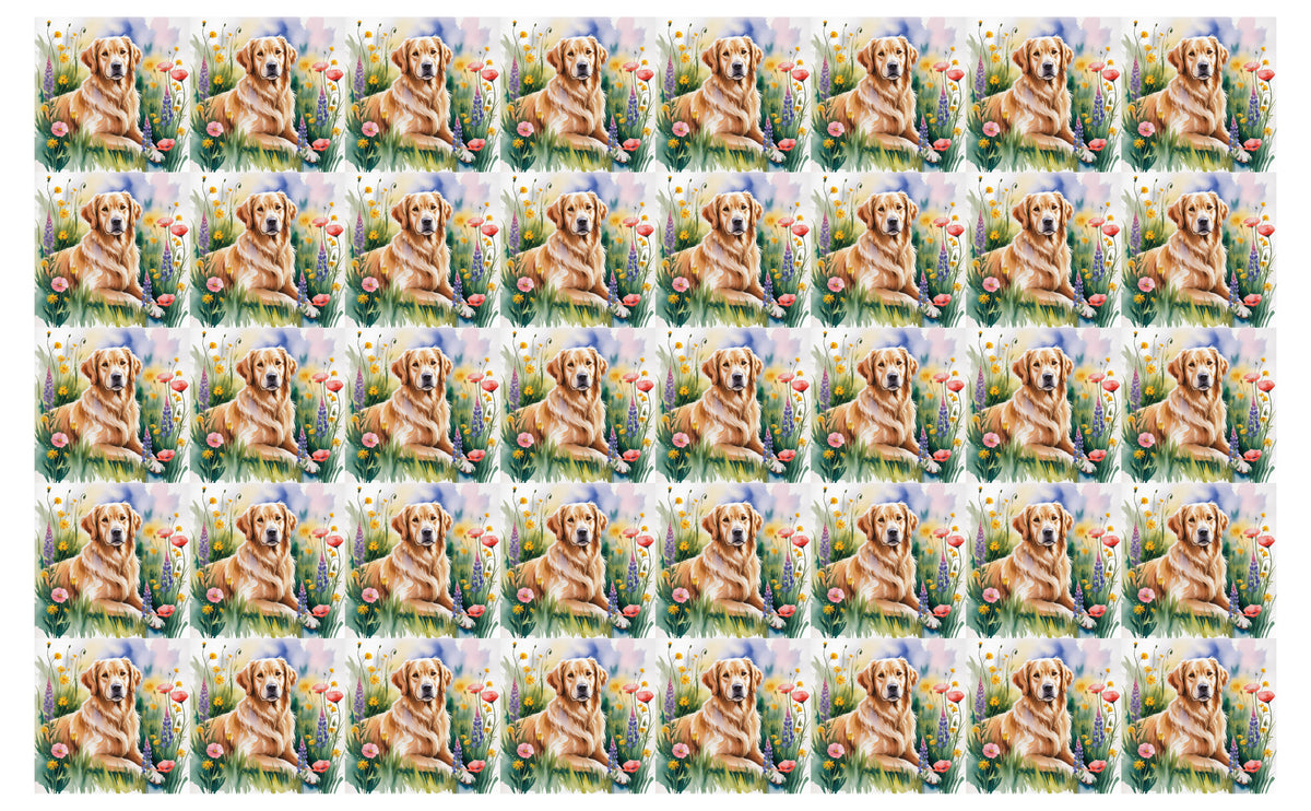 DecoCraft - Scenic Tiles Series - Watercolor Pets - Golden Retriever