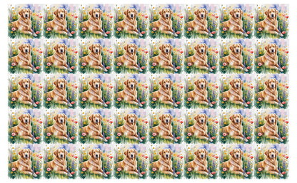 DecoCraft - Scenic Tiles Series - Watercolor Pets - Golden Retriever