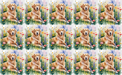 DecoCraft - Scenic Tiles Series - Watercolor Pets - Golden Retriever