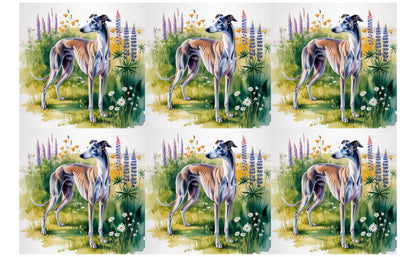 DecoCraft - Scenic Tiles Series - Watercolor Pets - Grayhound