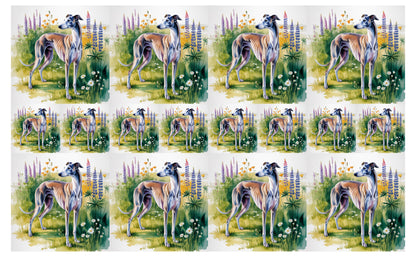 DecoCraft - Scenic Tiles Series - Watercolor Pets - Grayhound