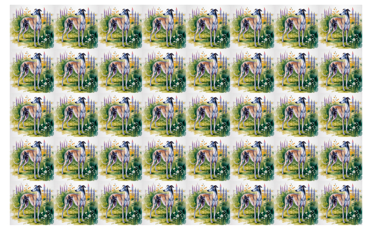 DecoCraft - Scenic Tiles Series - Watercolor Pets - Grayhound