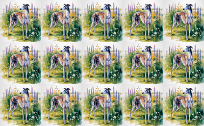 DecoCraft - Scenic Tiles Series - Watercolor Pets - Grayhound