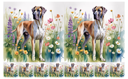 DecoCraft - Scenic Tiles Series - Watercolor Pets - Great Dane