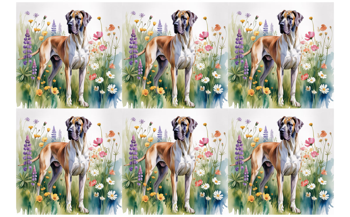 DecoCraft - Scenic Tiles Series - Watercolor Pets - Great Dane