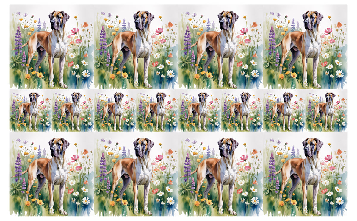 DecoCraft - Scenic Tiles Series - Watercolor Pets - Great Dane