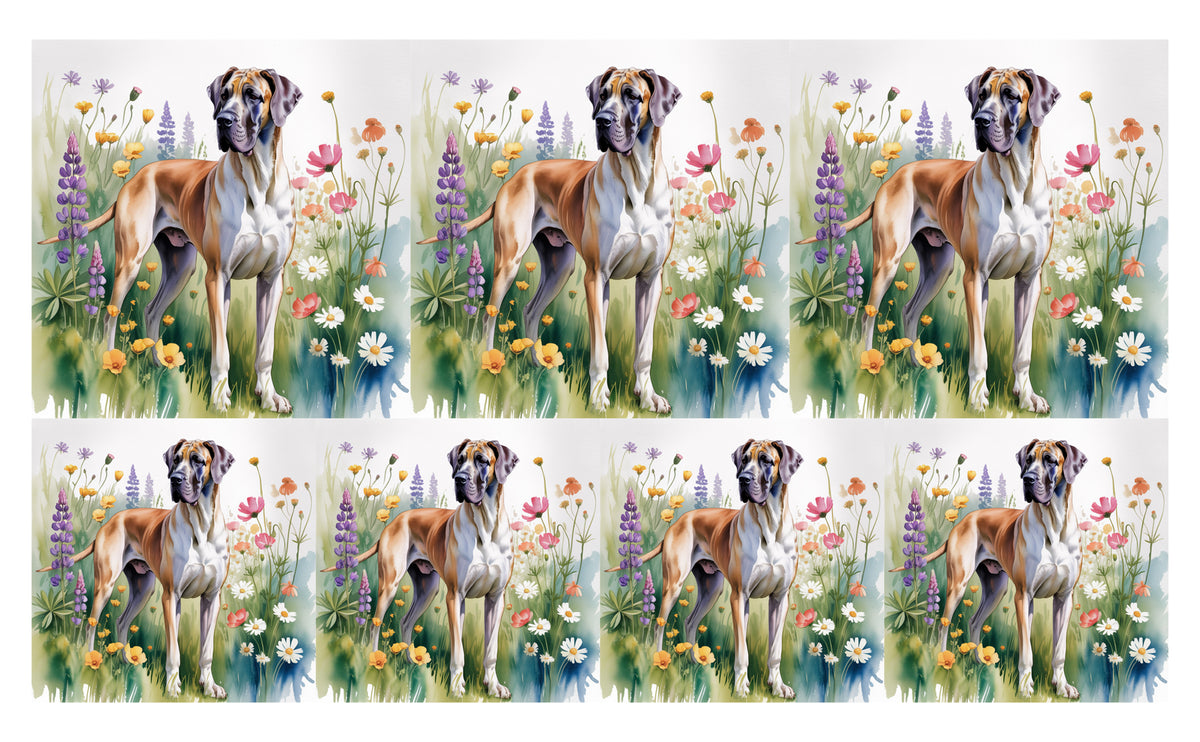 DecoCraft - Scenic Tiles Series - Watercolor Pets - Great Dane
