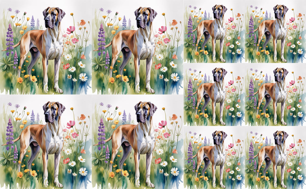 DecoCraft - Scenic Tiles Series - Watercolor Pets - Great Dane