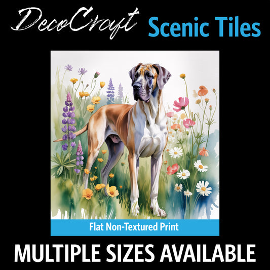 DecoCraft - Scenic Tiles Series - Watercolor Pets - Great Dane