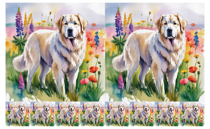 DecoCraft - Scenic Tiles Series - Watercolor Pets - Great Pyrenees