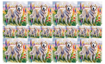 DecoCraft - Scenic Tiles Series - Watercolor Pets - Great Pyrenees