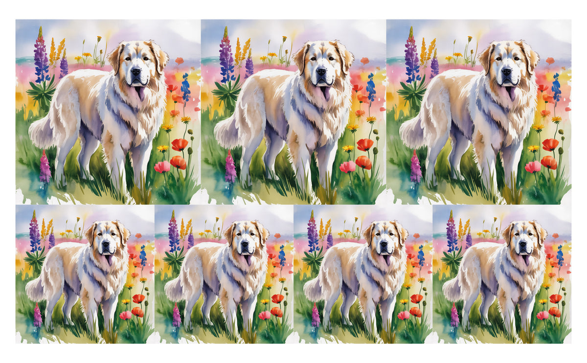 DecoCraft - Scenic Tiles Series - Watercolor Pets - Great Pyrenees