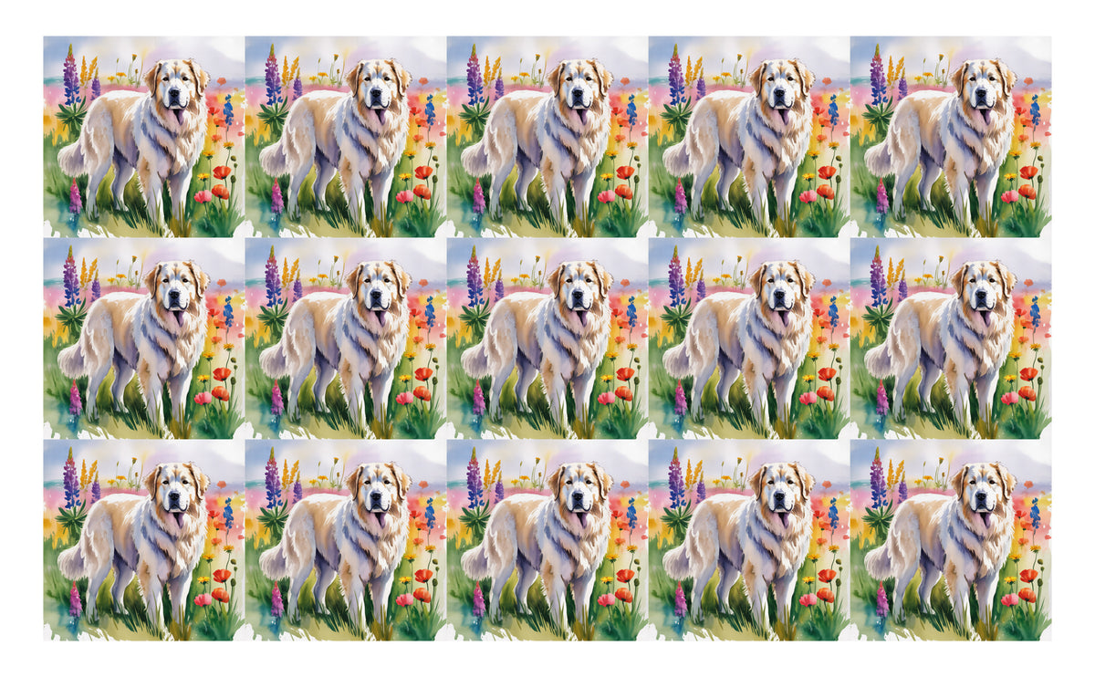 DecoCraft - Scenic Tiles Series - Watercolor Pets - Great Pyrenees