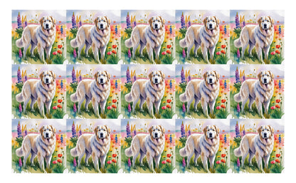 DecoCraft - Scenic Tiles Series - Watercolor Pets - Great Pyrenees