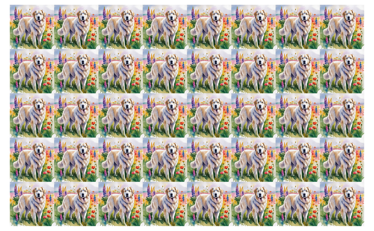 DecoCraft - Scenic Tiles Series - Watercolor Pets - Great Pyrenees