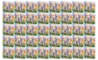 DecoCraft - Scenic Tiles Series - Watercolor Pets - Great Pyrenees
