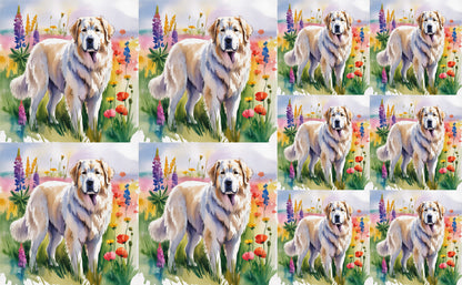 DecoCraft - Scenic Tiles Series - Watercolor Pets - Great Pyrenees