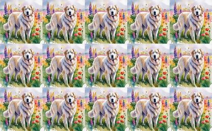 DecoCraft - Scenic Tiles Series - Watercolor Pets - Great Pyrenees