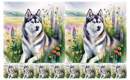 DecoCraft - Scenic Tiles Series - Watercolor Pets - Husky