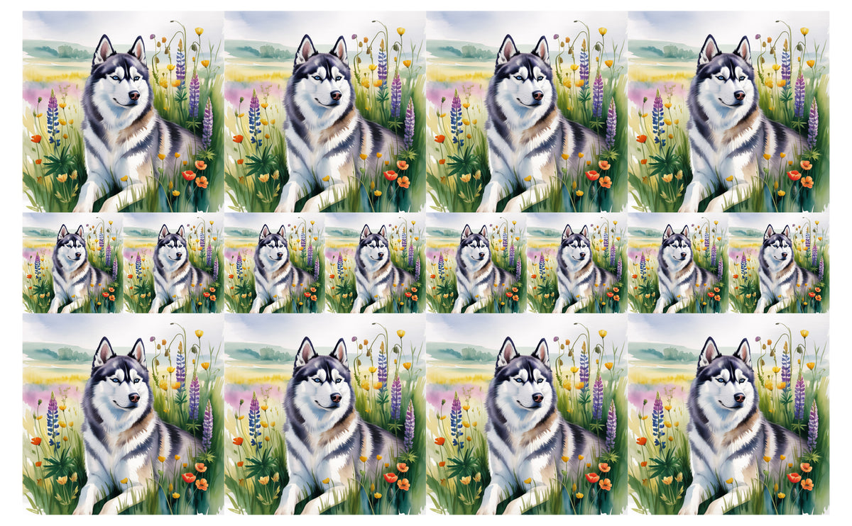 DecoCraft - Scenic Tiles Series - Watercolor Pets - Husky