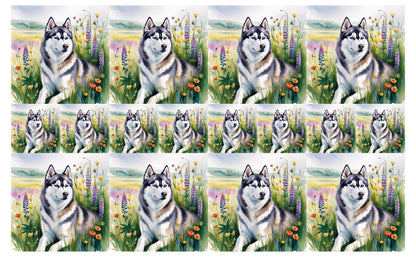 DecoCraft - Scenic Tiles Series - Watercolor Pets - Husky