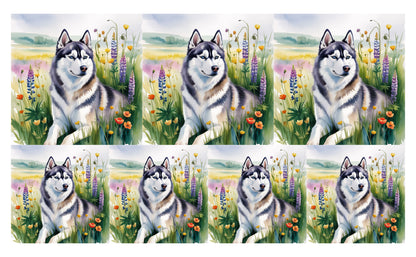DecoCraft - Scenic Tiles Series - Watercolor Pets - Husky