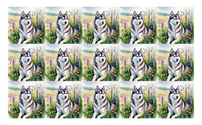 DecoCraft - Scenic Tiles Series - Watercolor Pets - Husky