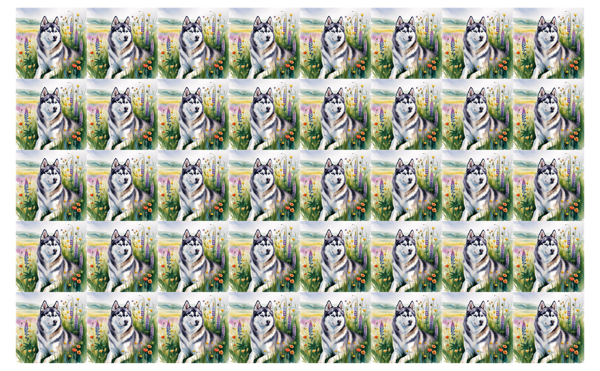 DecoCraft - Scenic Tiles Series - Watercolor Pets - Husky