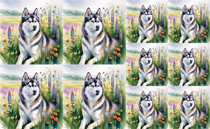 DecoCraft - Scenic Tiles Series - Watercolor Pets - Husky