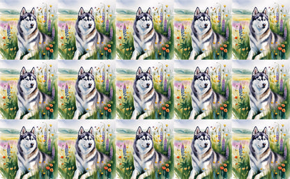 DecoCraft - Scenic Tiles Series - Watercolor Pets - Husky