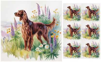 DecoCraft - Scenic Tiles Series - Watercolor Pets - Irish Setter