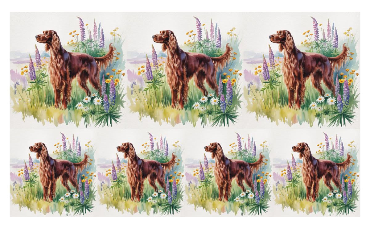 DecoCraft - Scenic Tiles Series - Watercolor Pets - Irish Setter