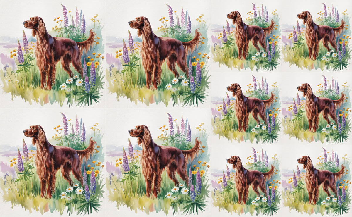 DecoCraft - Scenic Tiles Series - Watercolor Pets - Irish Setter