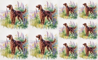 DecoCraft - Scenic Tiles Series - Watercolor Pets - Irish Setter