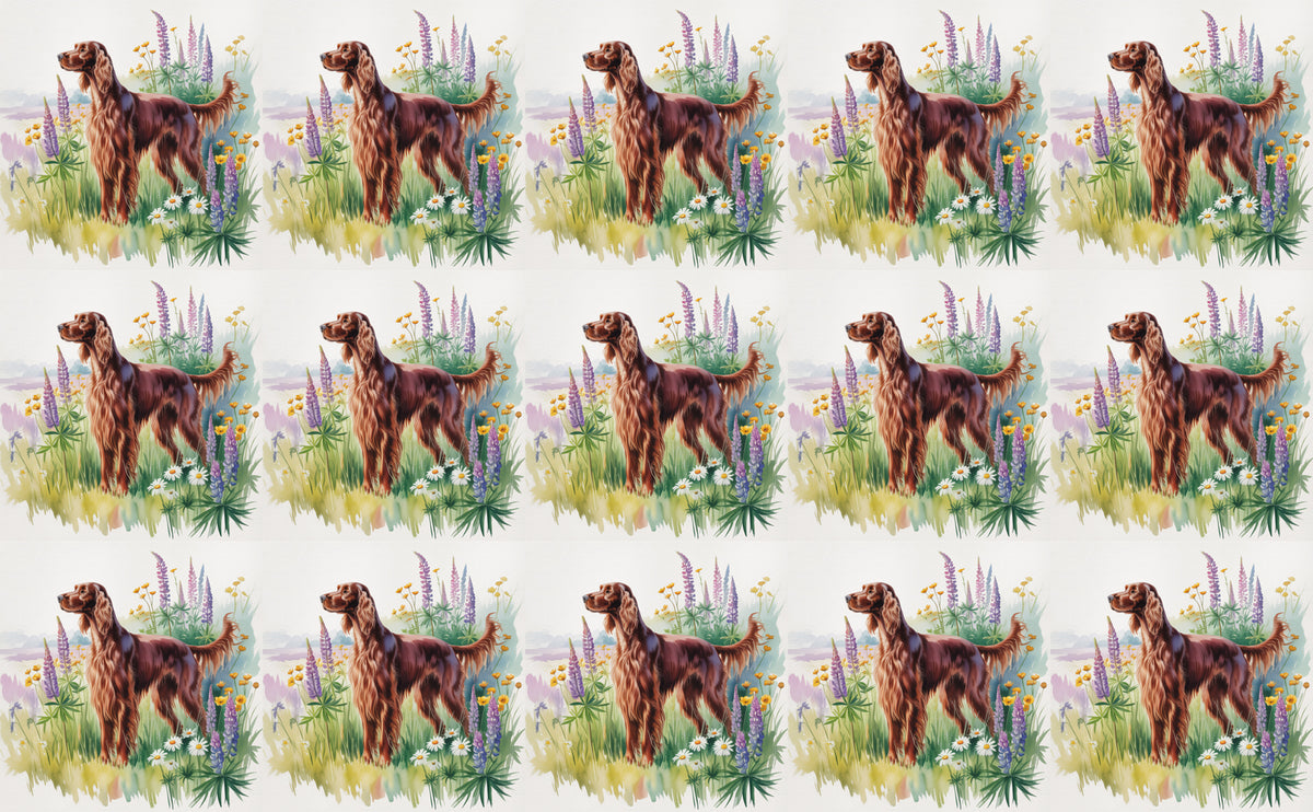DecoCraft - Scenic Tiles Series - Watercolor Pets - Irish Setter