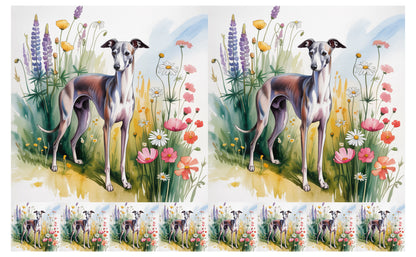 DecoCraft - Scenic Tiles Series - Watercolor Pets - Italian Grayhound