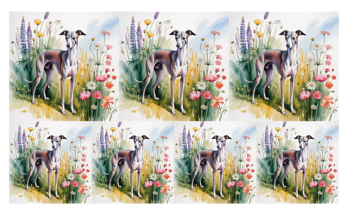 DecoCraft - Scenic Tiles Series - Watercolor Pets - Italian Grayhound