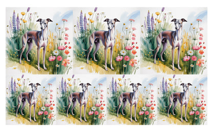 DecoCraft - Scenic Tiles Series - Watercolor Pets - Italian Grayhound